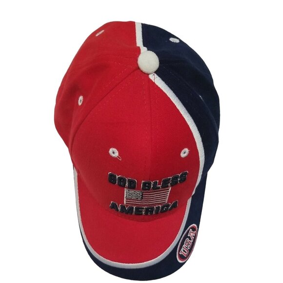 ✅God Bless America Mens Baseball Cap Patriotic US Flag Hat Embroidered Stitching - Picture 2 of 9